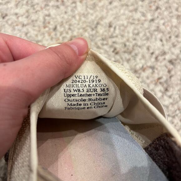 Olukai Womens Mikilua Kako'o Slip on Sneaker Shoes Sz 8.5 Bone Stretch - Picture 5 of 9